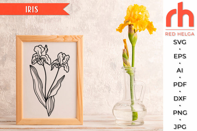 Iris SVG - Aquarius Flower Cut File SVG RedHelgaArt 