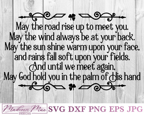 Irish Blessing, Saint Patrick's Day SVG, Christian SVG SVG Madison Mae Designs 