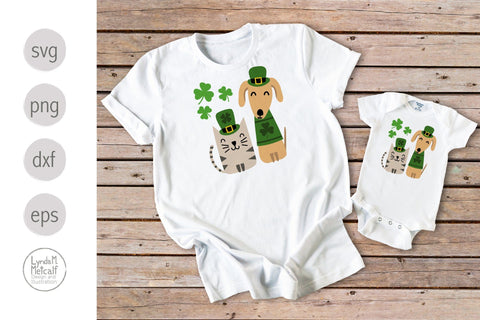 Irish Cat and Dog SVG, St Patricks Day Dog and Cat svg SVG Lynda M Metcalf 