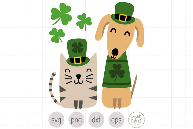 Irish Cat and Dog SVG, St Patricks Day Dog and Cat svg SVG Lynda M Metcalf 