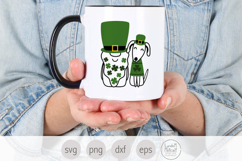 Irish Gnome and Dog svg, Gnome with Dog for St Patricks Day svg SVG Lynda M Metcalf 