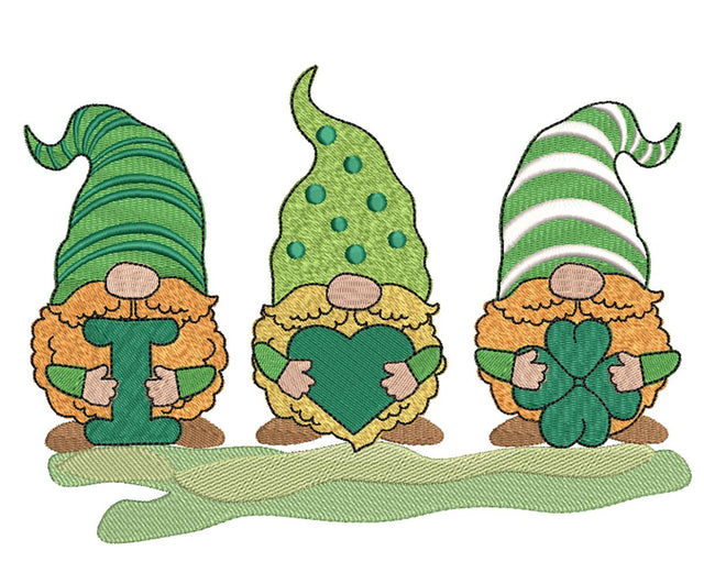Irish Gnomes with Shamrock, St. Patrick Machine Embroidery Design Embroidery/Applique DESIGNS Canada Embroidery 