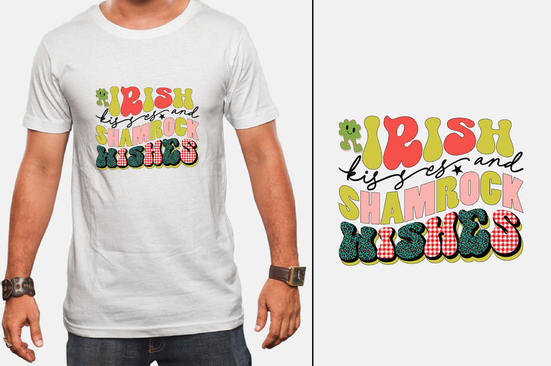 Irish Kisses and Shamrock Wishes Sublimation SVGArt 