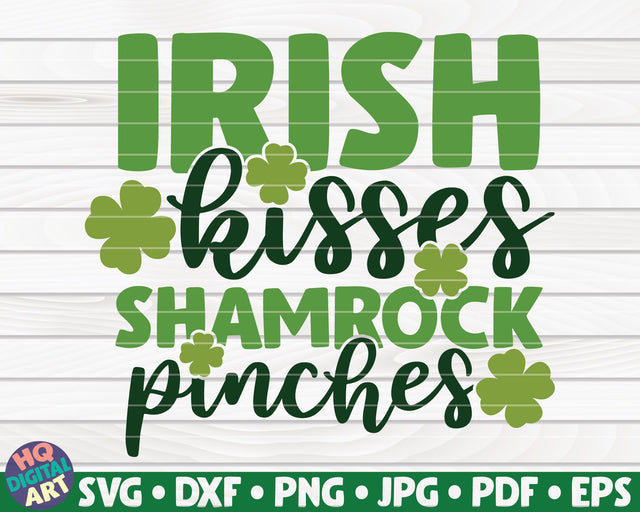 Irish kisses shamrock pinches SVG | St Patrick's Day SVG HQDigitalArt 