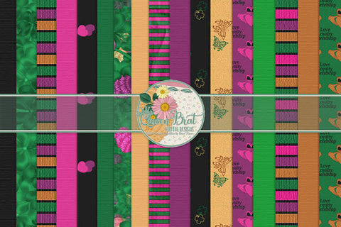 Irish You Love Papers Digital Pattern QueenBrat Digital Designs 