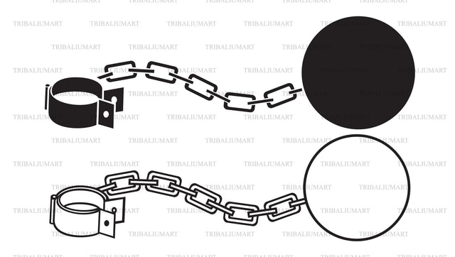 Iron chain with shackle SVG TribaliumArtSF 
