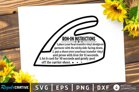 Iron on instructions SVG Design SVG Regulrcrative 