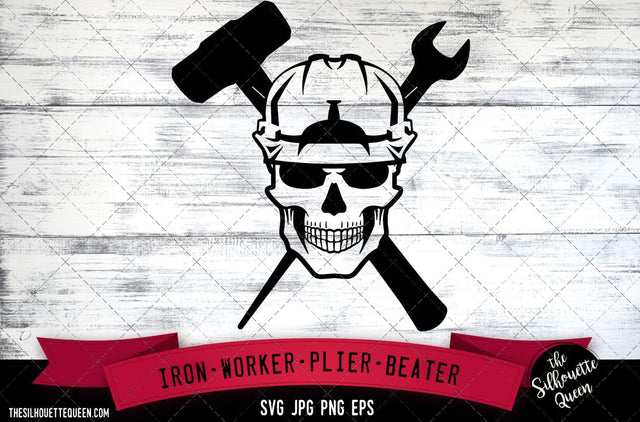 Iron Worker Skull with Hard Hat SVG File,Ironworker SVG,PLier svg,Commercial-Personal Use,Cricut,Silhouette Cameo,Vinyl Decal SVG Loveleen Kaur 