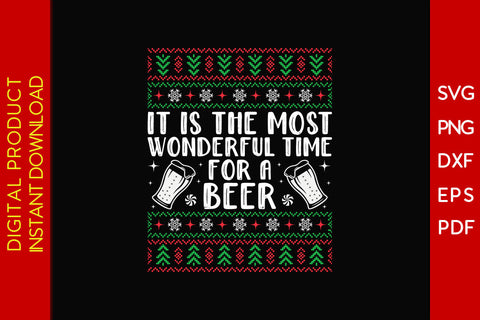 It Is The Most Wonderful Time For A Beer Christmas SVG PNG PDF Cut File SVG Creativedesigntee 