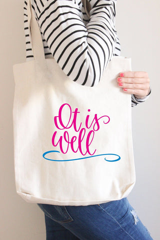 It Is Well Hand Lettered SVG Cut File SVG Cursive by Camille 