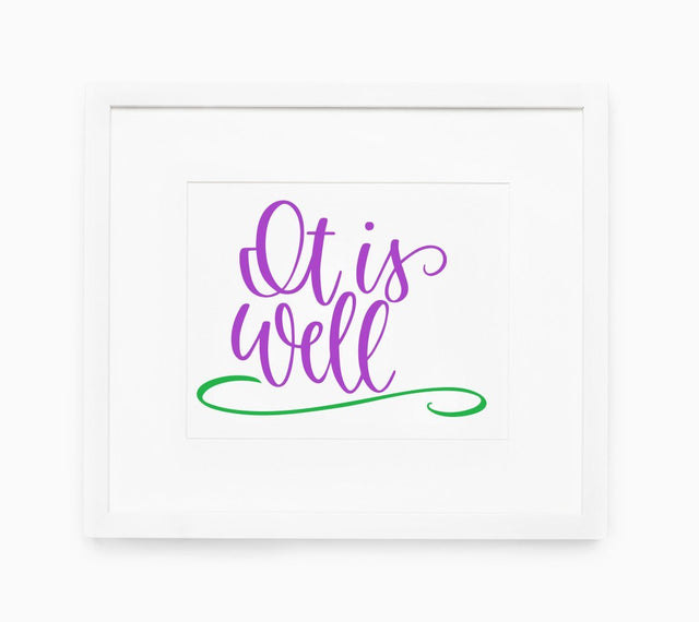It Is Well Hand Lettered SVG Cut File SVG Cursive by Camille 