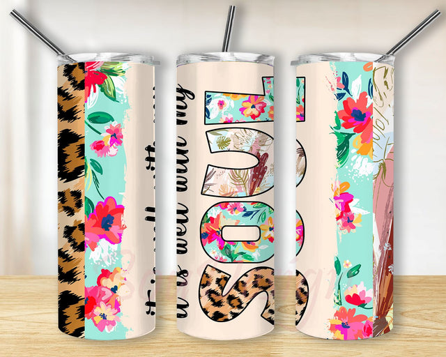 It is well with my Soul Christian 20 Oz Skinny Tumbler Sublimation PNG Design, Instant Download Sublimation BouDesign 