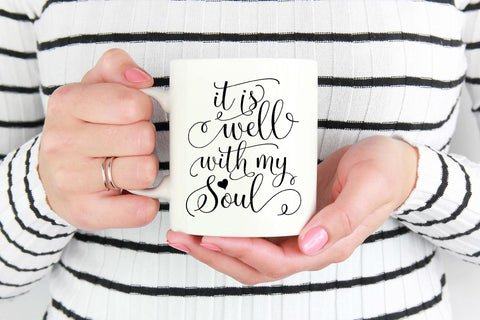 It is well with my soul | Christian cut file SVG TheBlackCatPrints 