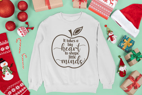 It takes a big heart to shape little minds svg,Teacher Appreciation svg, teacher gift shirt, gift for teacher svg SVG Isabella Machell 