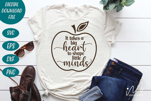 It takes a big heart to shape little minds svg,Teacher Appreciation svg, teacher gift shirt, gift for teacher svg SVG Isabella Machell 