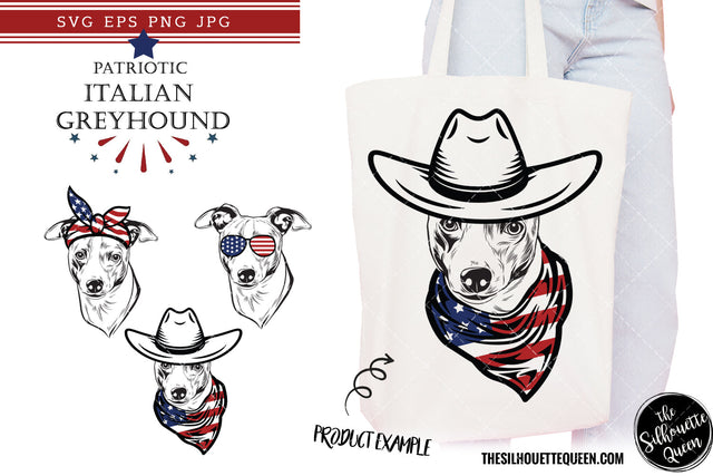 Italian Greyhound Dog Patriotic Cut files and Sublimation SVG Loveleen Kaur 