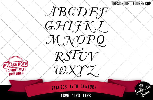 Italics, 17th Century alphabets - ABC letters SVG Loveleen Kaur 