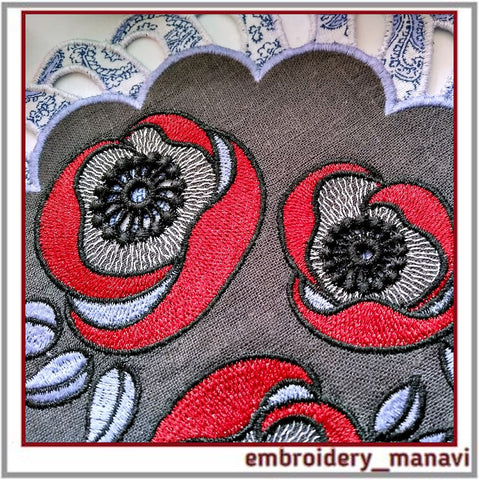 ITH embroidery bundle of floral with cutwork elements. Embroidery/Applique DESIGNS Embroidery Manavi 05 