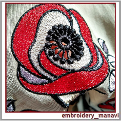 ITH embroidery bundle of floral with cutwork elements. Embroidery/Applique DESIGNS Embroidery Manavi 05 