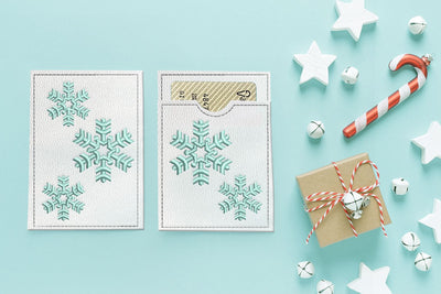 ITH Snowflake Gift Card Holder In the Hoop Applique Embroidery Embroidery/Applique DESIGNS Designed by Geeks 
