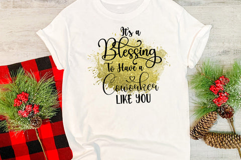 It's a Blessing to Have a Coworker I Christmas Ornament PNG Sublimation Happy Printables Club 