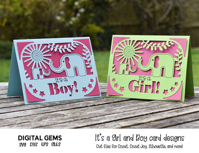 It's a Boy and Girl card designs SVG Digital Gems 