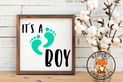 It's A Boy SVG PNG DXF, Baby Shower, Gender Reveal, Pregnancy Announcement SVG RedFoxDesignsUS 