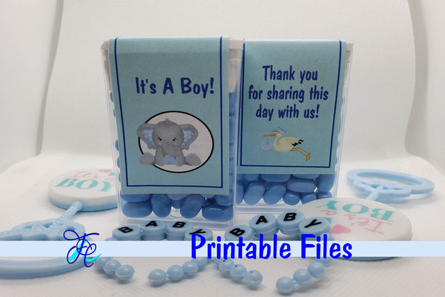 It's A Boy! - Tic Tac Label 3D Paper Family Creations 