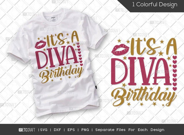 It's A Diva Birthday SVG Cut File | Happy Birthday Svg | Birthday Queen Svg | Squad Svg | Woman Svg | Birthday Svg | Funny Birthday Quote SVG ETC Craft 