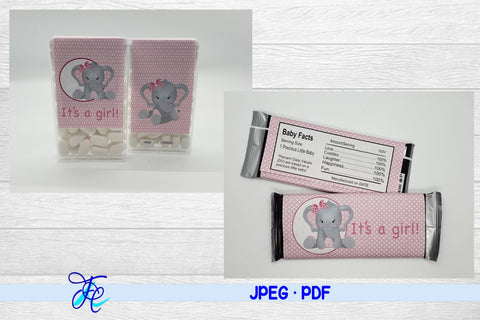 It's A Girl Bundle - Elephant 3D Paper Family Creations 