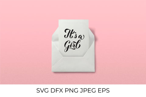 It's a girl calligraphy lettering. Baby Shower Decor SVG LaBelezoka 