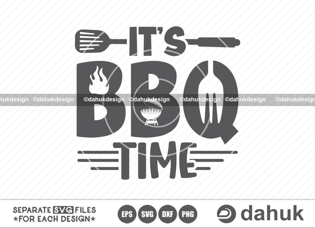 I'ts BBQ Time SVG, Grilling SVG, BBQ svg, Barbecue Grill svg, Grillers Svg, Cut file, for silhouette, svg, eps, dxf, png, clipart cricut design space, vinyl cut files SVG dahukdesign 