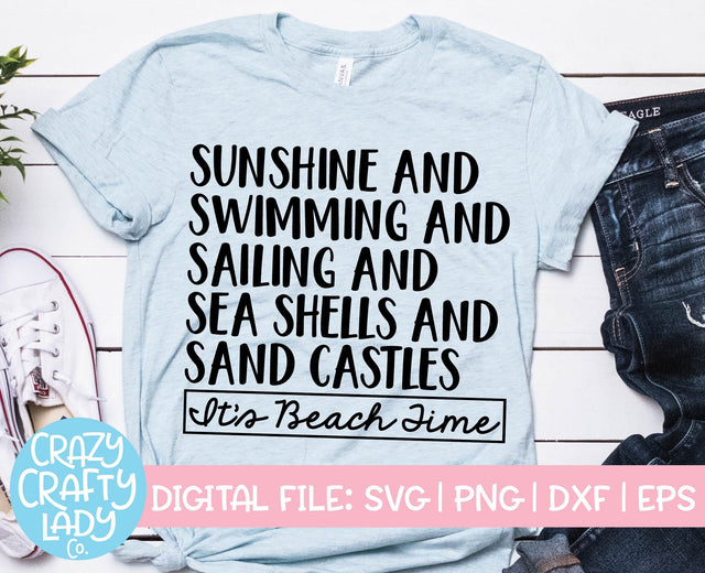 It's Beach Time | Summer SVG Cut File SVG Crazy Crafty Lady Co. 