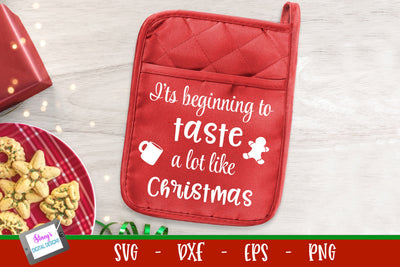 It's beginning to taste a lot like Christmas Pot Holder SVG SVG Stacy's Digital Designs 