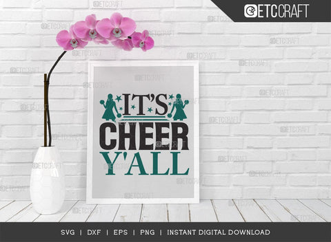 Its Cheer Yall SVG Cut File, Cheerleading Svg, Cheer Svg, Love Life Svg, Cheer Team Svg, Cheer Quotes, TG 01458 SVG ETC Craft 