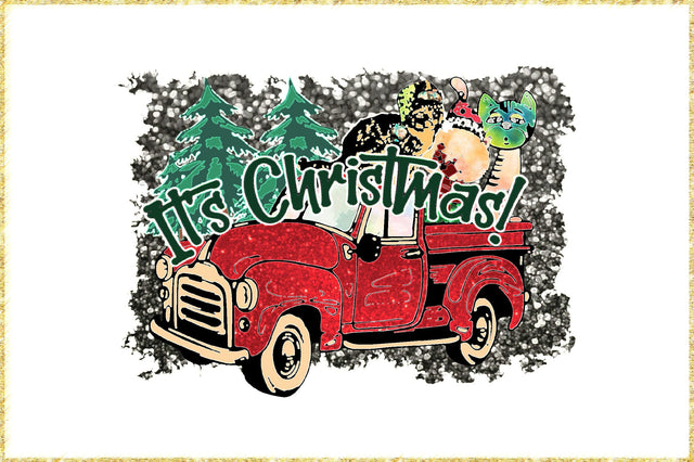 It's Christmas Cat Truck Sublimation Sublimation Jagonath Roy 