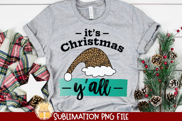 It's Christmas Y'all | Leopard Christmas Sublimation PNG Sublimation Cheese Toast Digitals 