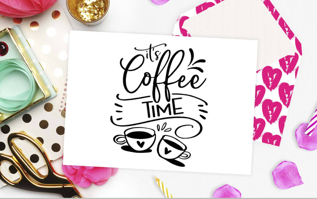 It's coffee time Cut file SVG TheBlackCatPrints 