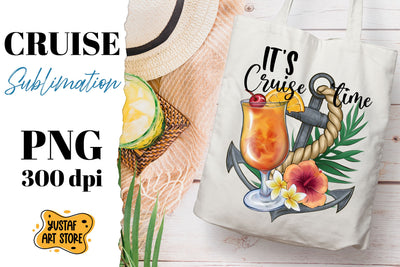 It's Cruise Time. Vacation sublimation design. Summer PNG Sublimation Yustaf Art Store 