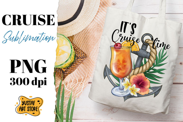 It's Cruise Time. Vacation sublimation design. Summer PNG Sublimation Yustaf Art Store 