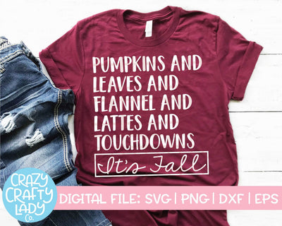 It's Fall | Football SVG Cut File SVG Crazy Crafty Lady Co. 