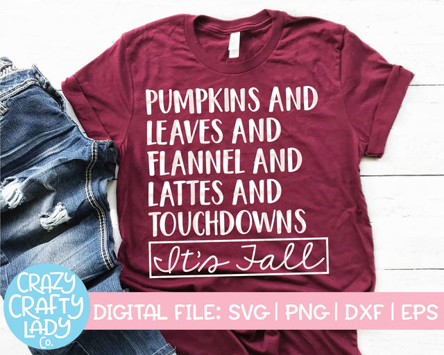 It's Fall | Football SVG Cut File SVG Crazy Crafty Lady Co. 