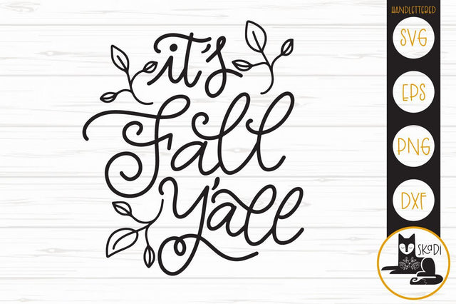 It's Fall Y'all Handlettered SVG SVG Skadi Designs 
