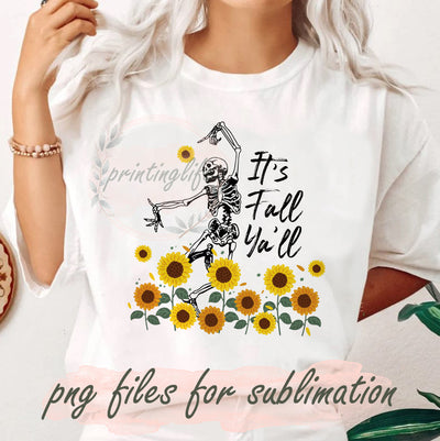 It's Fall Y'all Png, Fall Design Png, Dancing Skeleton Png,PNG, Spooky Season Sublimation Png, Autumn Png, Halloween Sublimation Design, Instant Download Sublimation PrintingLife 