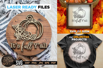 It's Fall Y'all pumpkin | FALL SVG Sign SVG The Vintage Signs Shop 
