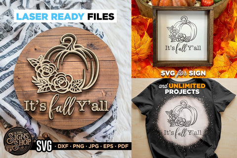 It's Fall Y'all pumpkin | FALL SVG Sign SVG The Vintage Signs Shop 