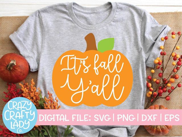 It's Fall Y'all | Pumpkin SVG Cut File SVG Crazy Crafty Lady Co. 