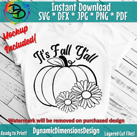 Its Fall Yall, Pumpkin SVG DynamicDimensionsDesign 