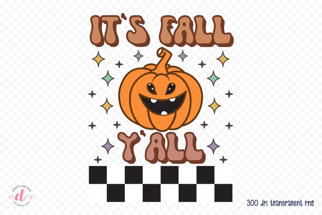 It's Fall Y'all, Retro Fall Sublimation Design Sublimation CraftLabSVG 