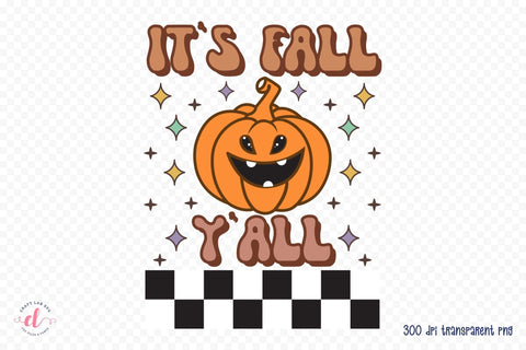 It's Fall Y'all, Retro Fall Sublimation Design Sublimation CraftLabSVG 